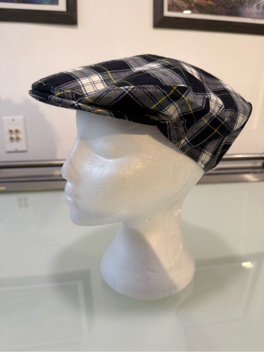 Christys' London x Viyella Wool Plaid Flat Cap Made in England Sz 55 S